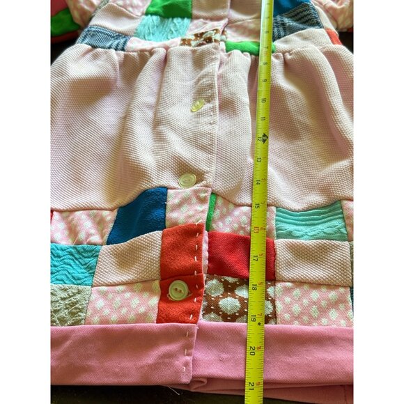 Vintage Handmade Patchwork Quilt Dress Polyester Knits Girls Toddler 2/3T - Picture 11 of 12